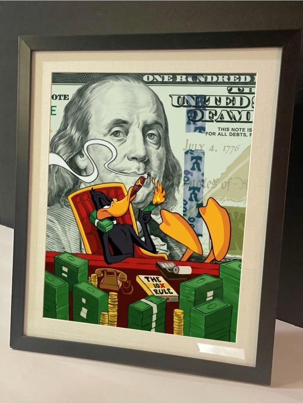 Daffy Duck "10K Rule" Pop Street Art Framed Print 10”x12”